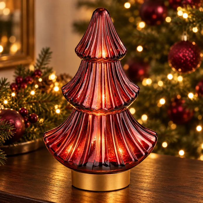 Red hummingbird LED Christmas tree lamp by Candlelight Products Ltd, illuminated decorative light for holiday decor.