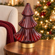 Red hummingbird LED table lamp shaped like a Christmas tree with lights, by Candlelight Products Ltd.