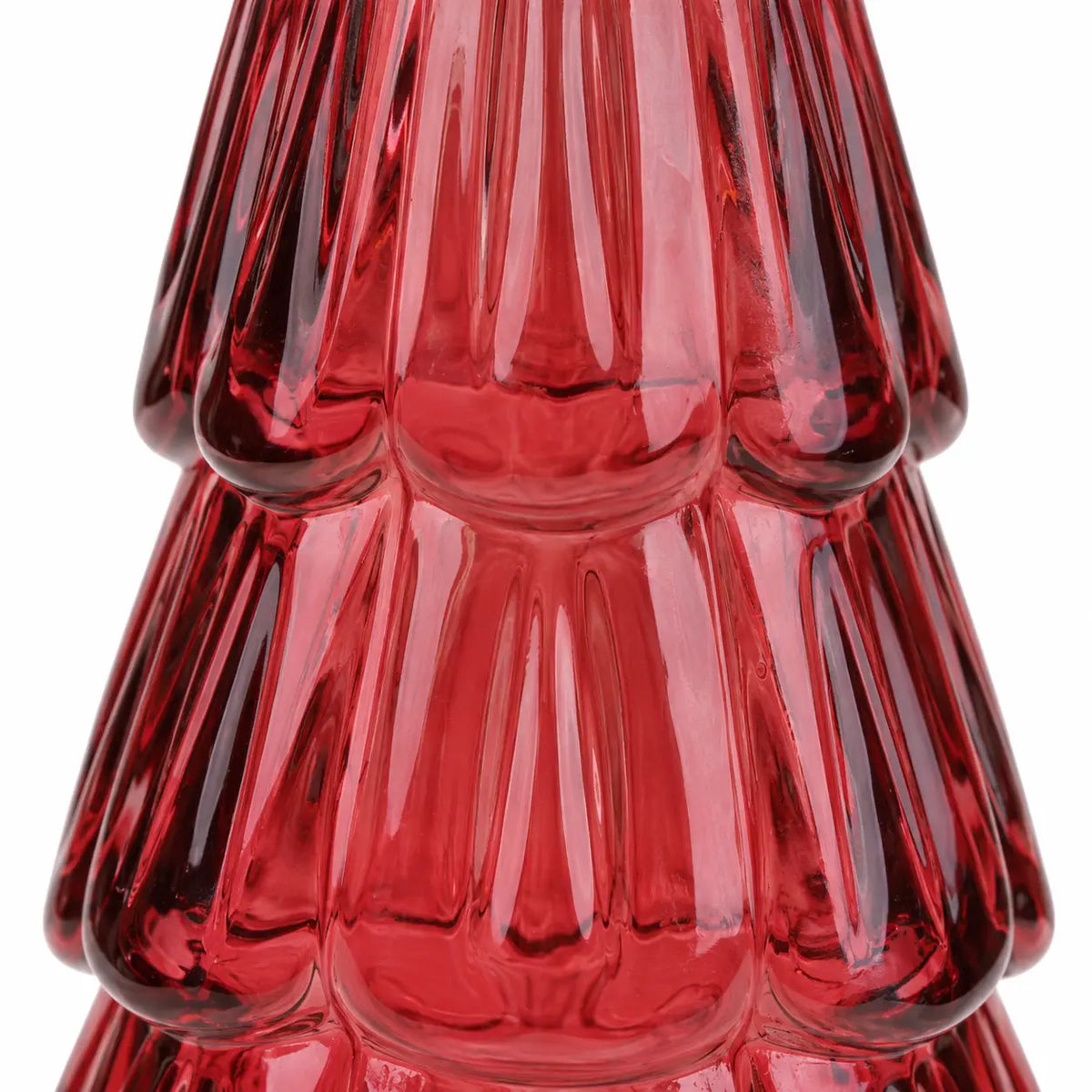 Red small LED Christmas tree with hummingbird detail, illuminated lights, by Candlelight Products Ltd, perfect for holiday decor