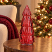 Red small LED Christmas tree with hummingbird design, illuminated lights, perfect for holiday decor by Candlelight Products Ltd