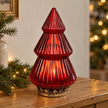Red large light-up LED glass Christmas tree decoration by Originals International Ltd