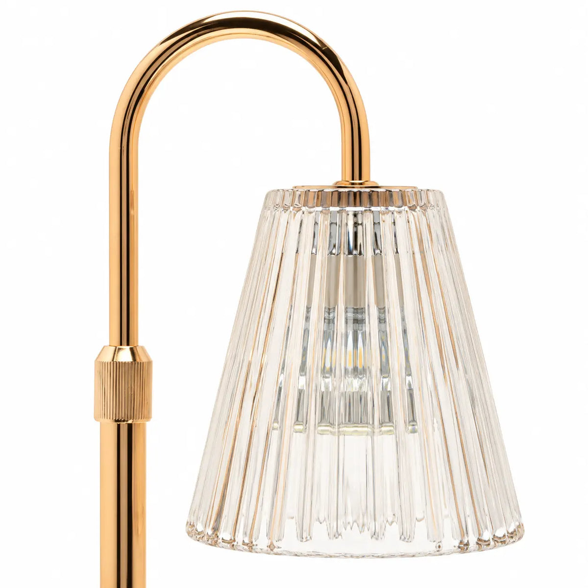 Widdop & Co candle warmer lamp with reeded glass shade in studio detail