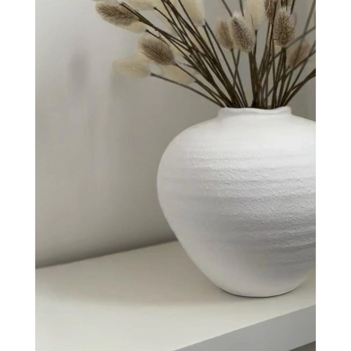 White stone vase from Hill Interiors, Regola Matt White Vase, with smooth, modern design perfect for contemporary home decor.