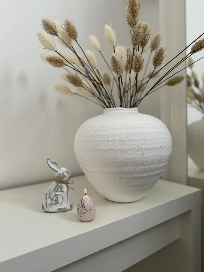 Regola Matt White Stone Vase - VasesVases - Lulu Loves Home