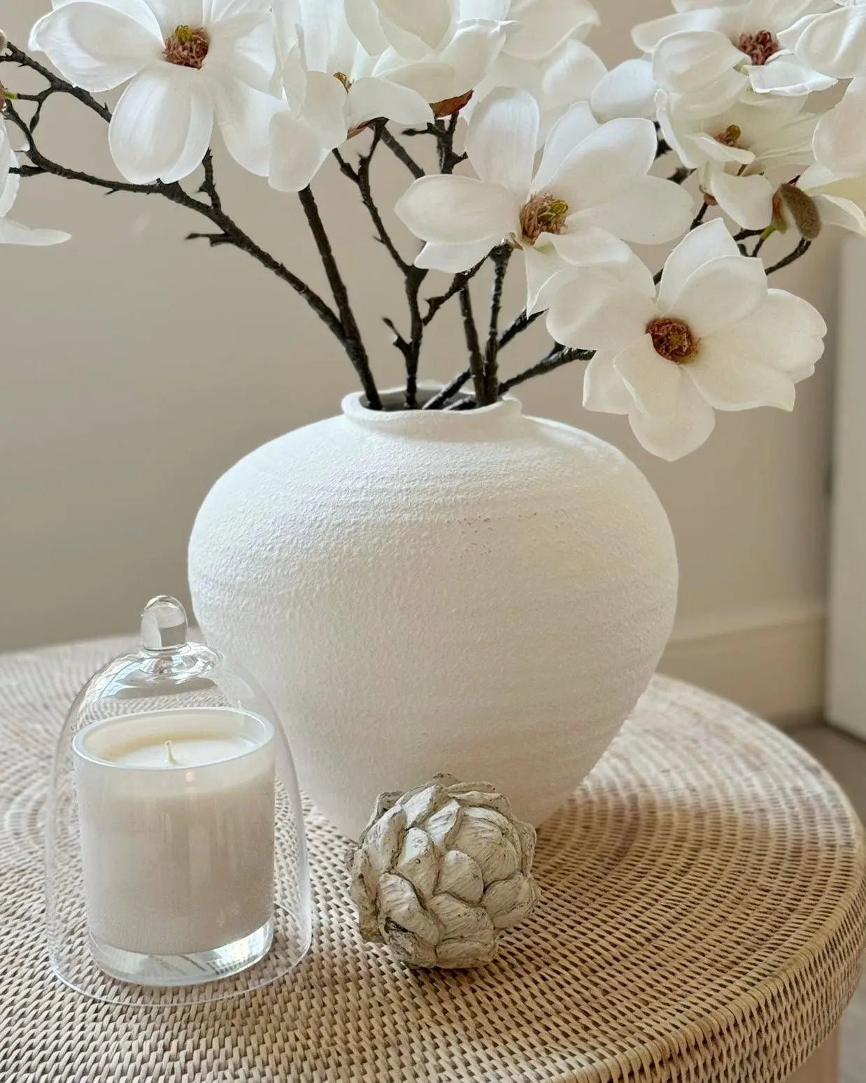 Regola Matt White Stone Vase - VasesVases - Lulu Loves Home