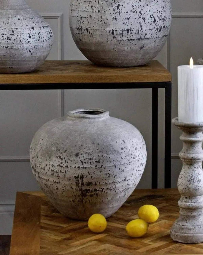 Regola Rustic Matt Neutral Stone Vase - VasesVases - Lulu Loves Home