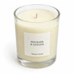 Heaven Scent Rhubarb & Ginger Medium Candle, close-up of cream wax and the unlit wick
