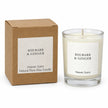 Heaven Scent Rhubarb & Ginger Small Candle, unlit with its brown kraft box against white