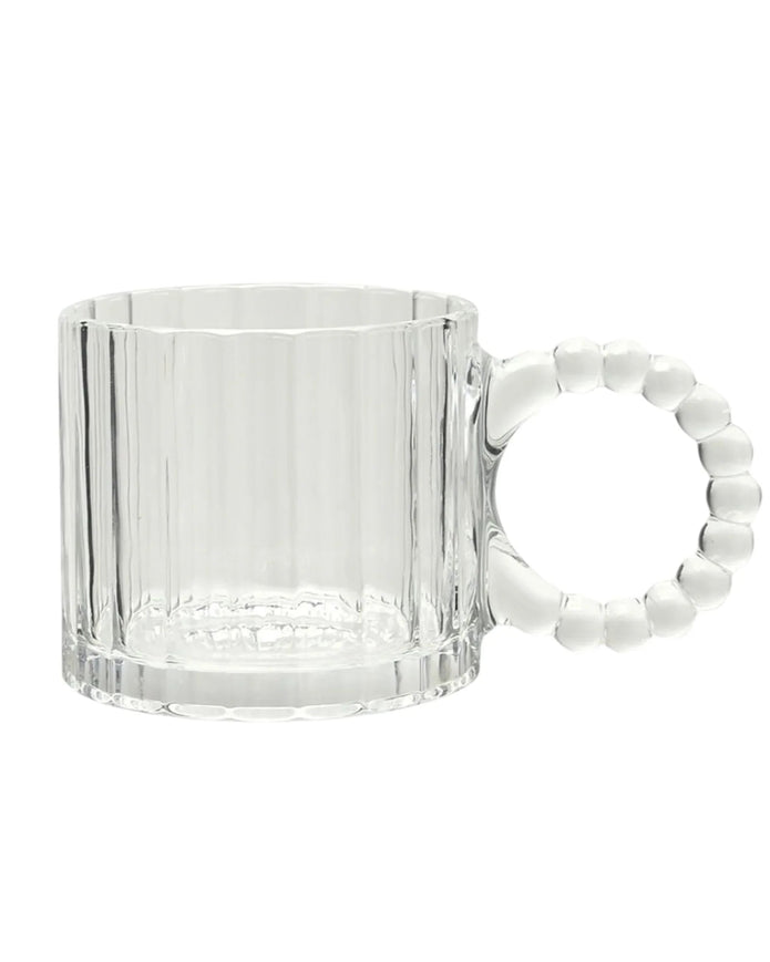 Ribbed Clear Glass Bobble Mugs - Set of Two - Kitchen & DiningKitchen & Dining - Lulu Loves Home