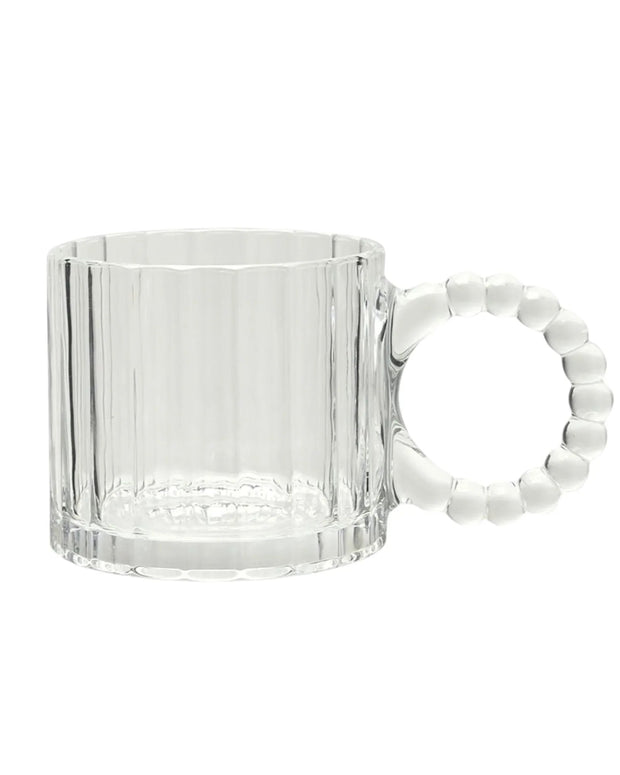 Ribbed Clear Glass Bobble Mugs - Set of Two - Kitchen & DiningKitchen & Dining - Lulu Loves Home