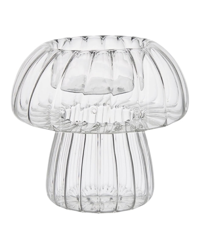Ribbed Glass Mushroom Tealight Candle Holders - Seasonal Decor - AutumnSeasonal Decor - Autumn - Lulu Loves Home