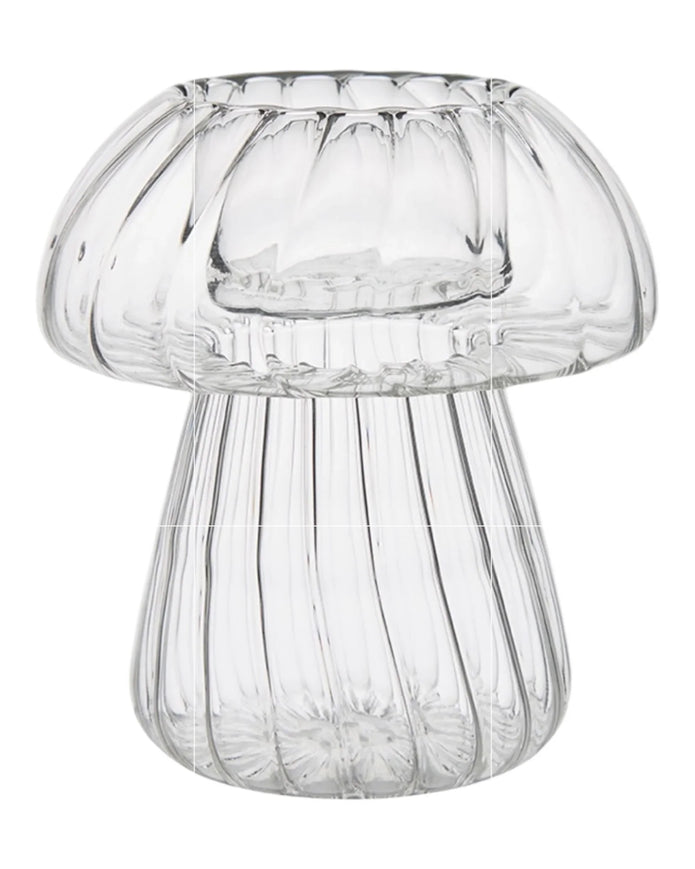 Ribbed Glass Mushroom Tealight Candle Holders - Seasonal Decor - AutumnSeasonal Decor - Autumn - Lulu Loves Home