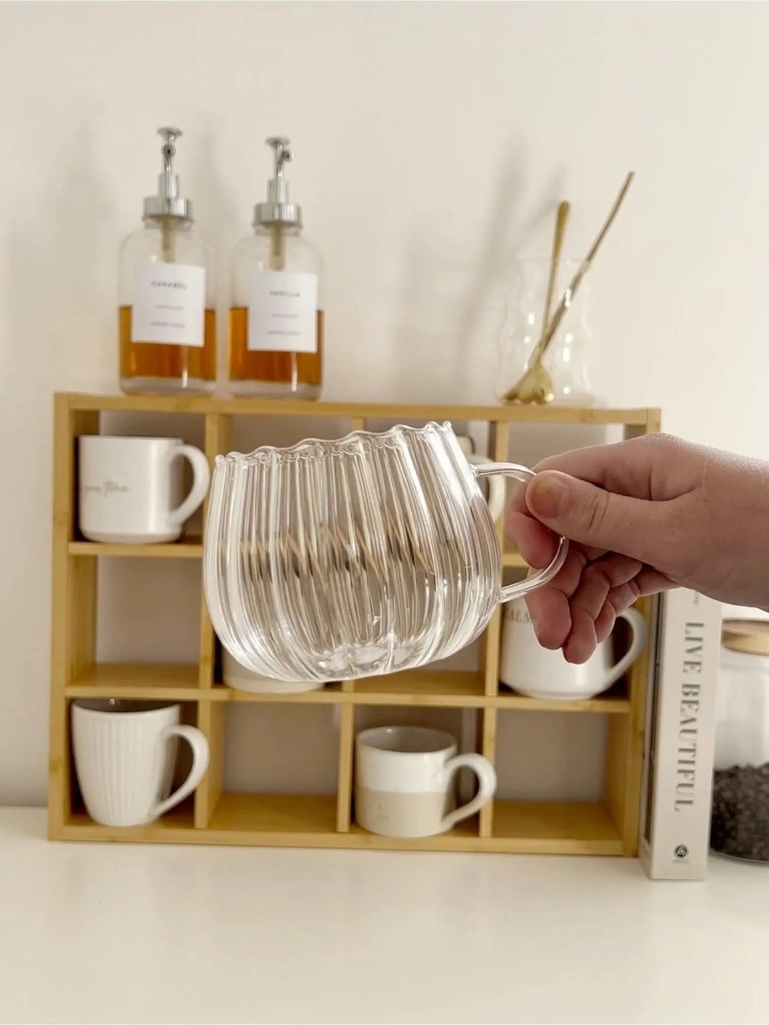 Ribbed Glass Round Boston Mug - Kitchen & DiningKitchen & Dining - Lulu Loves Home