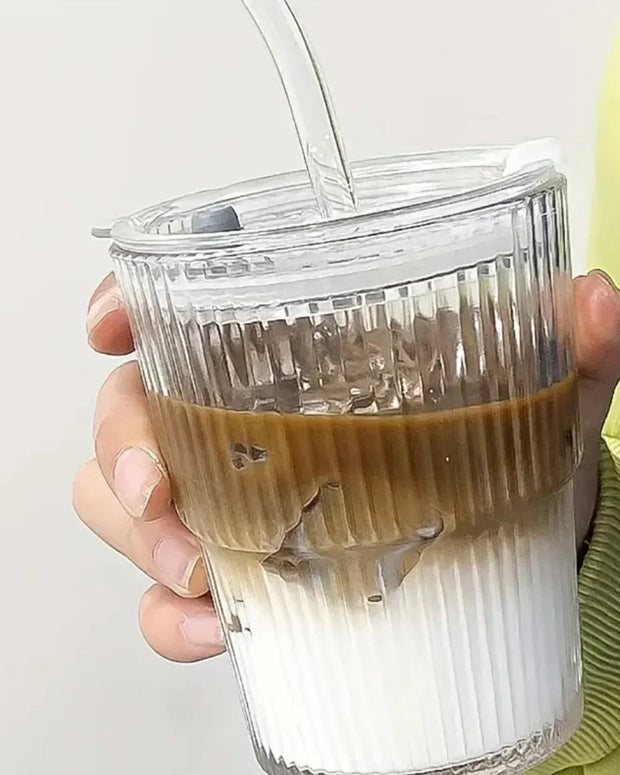 Ribbed Glass Travel Coffee Mug - Short - Kitchen & DiningKitchen & Dining - Lulu Loves Home