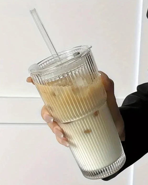 Ribbed Glass Travel Coffee Mug - Tall - Kitchen & DiningKitchen & Dining - Lulu Loves Home