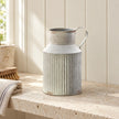 Satchville ribbed metal vase with a textured surface, ideal for pantry or decorative settings.