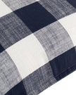 Navy blue check outdoor garden seat scatter cushion cover by Riva Home, soft furnishings for garden seating.