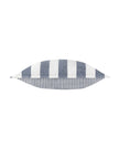 Navy blue striped outdoor garden seat scatter cushion cover from Riva Home, soft furnishings for outdoor seating.