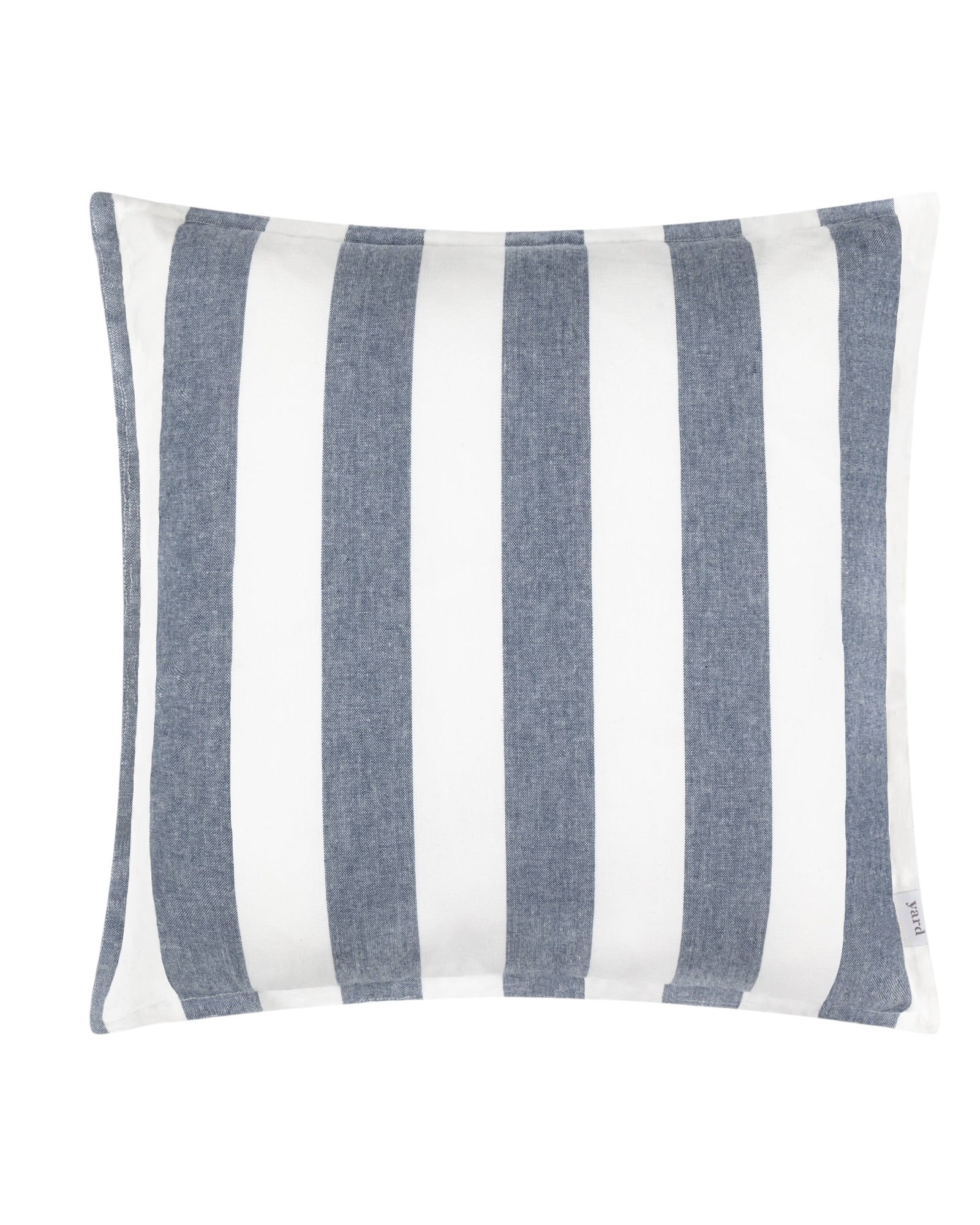 Navy blue striped outdoor garden seat scatter cushion cover by Riva Home, soft furnishings for outdoor seating.