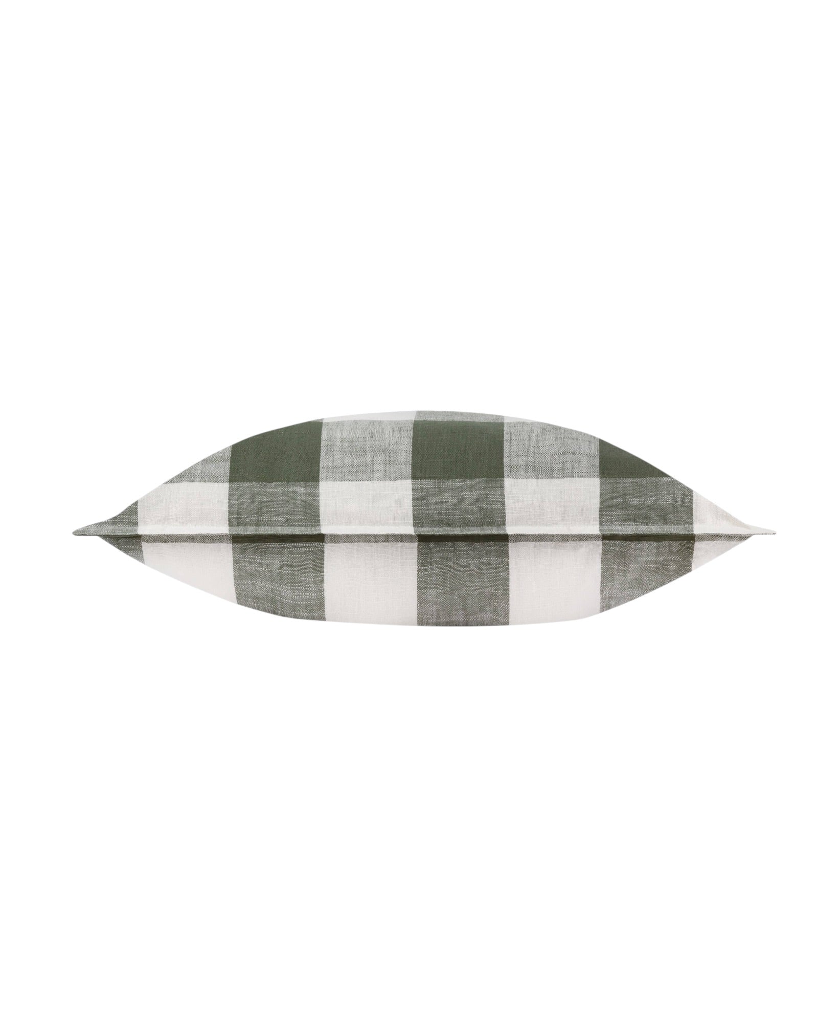 Olive green check outdoor garden seat scatter cushion cover from Riva Home, soft furnishings for outdoor seating.