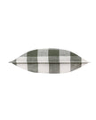 Olive green check outdoor garden seat scatter cushion cover from Riva Home, soft furnishings for outdoor seating.