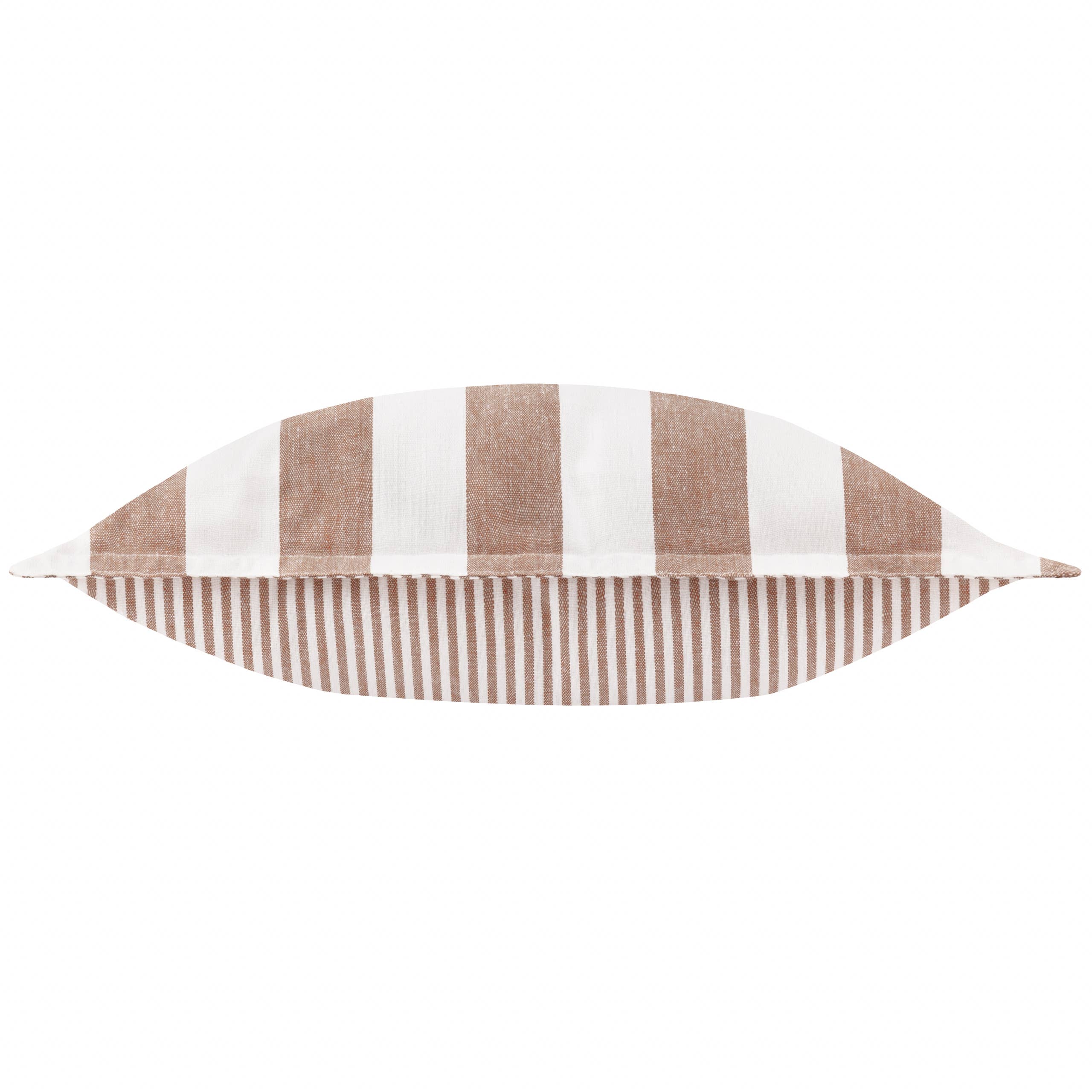 Terracotta striped outdoor garden seat scatter cushion cover by Riva Home, soft furnishings for outdoor seating.