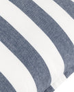 Set of 2 navy blue striped outdoor garden seat pads by Riva Home, soft furnishings for outdoor seating comfort.