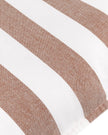 Set of two terracotta striped outdoor garden seat pads by Riva Home, soft furnishings for outdoor seating comfort.