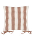 Set of 2 terracotta striped outdoor garden seat pads by Riva Home, soft furnishings for comfortable outdoor seating.