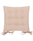 Set of 2 terracotta striped outdoor garden seat pads by Riva Home, soft furnishings for garden chairs.