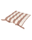 Set of two Riva Home terracotta striped outdoor garden seat pads, soft furnishings for garden benches or outdoor seating.