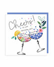Rosanna Rossi birthday greeting card featuring illustrated cocktail glasses with 