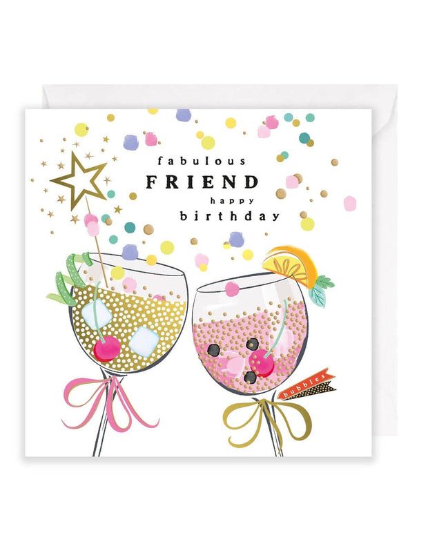 Rosanna Rossi greeting card titled "Fabulous Friend" featuring colorful birthday design for celebrating friends.