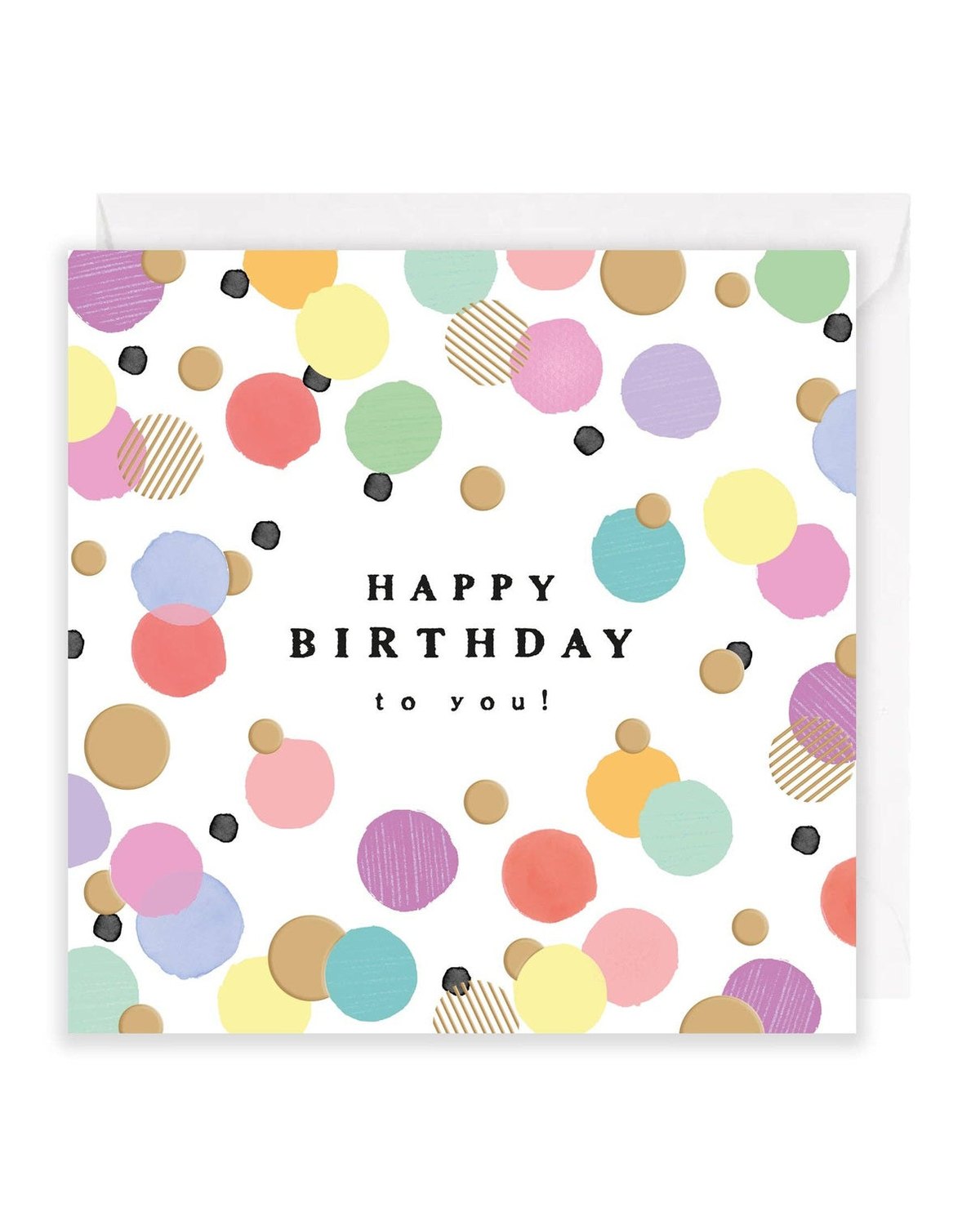 Colorful Rosanna Rossi birthday greeting card with festive confetti design, perfect for celebrating special occasions.