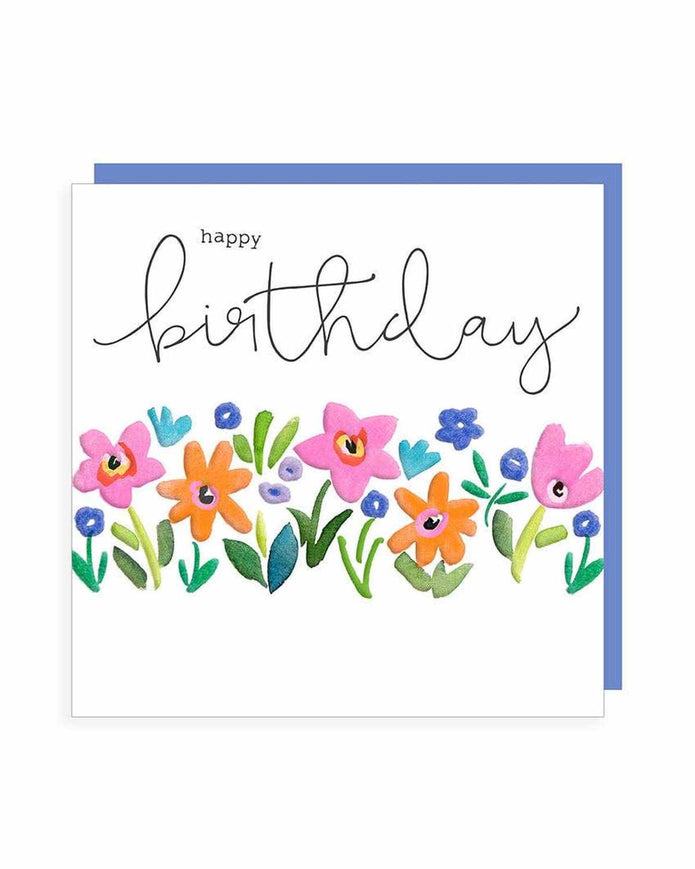 Rosanna Rossi greeting card featuring pretty flowers and leaves, perfect for birthdays with floral and leaf illustrations.