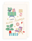 Greeting card featuring a house plant illustration for new home celebrations by Rosanna Rossi.