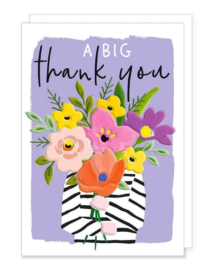 Thank you card featuring a floral bouquet design by Rosanna Rossi, perfect for expressing gratitude.