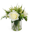 Roses in Clear Glass Vase - White - Lulu Loves Home