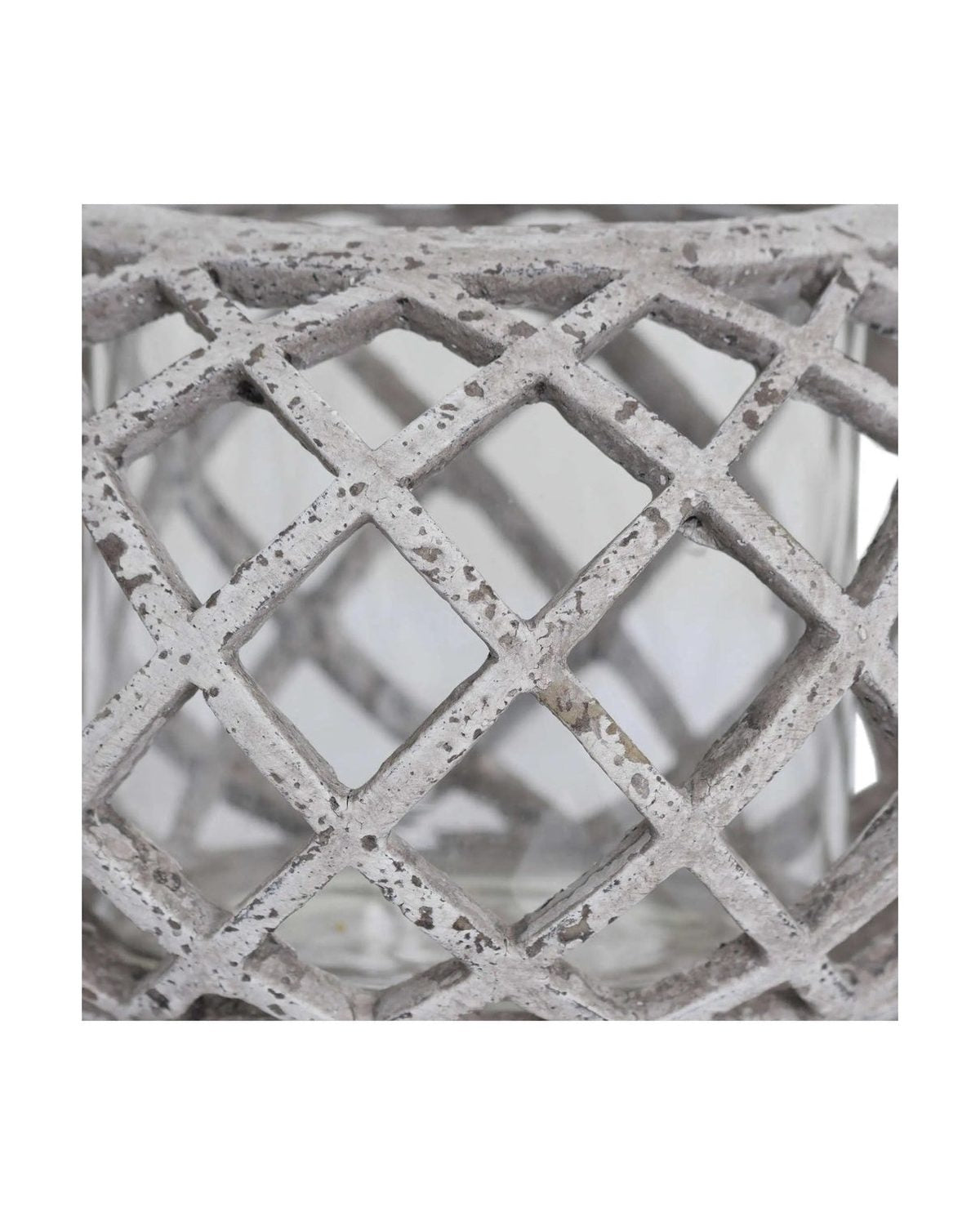 Round Ceramic Lattice Hurricane Lantern - Home DecorHome Decor - Lulu Loves Home