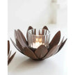 Rustic flower glass tealight candle holder by Terrace & Garden Ltd, featuring a charming design for home decor.