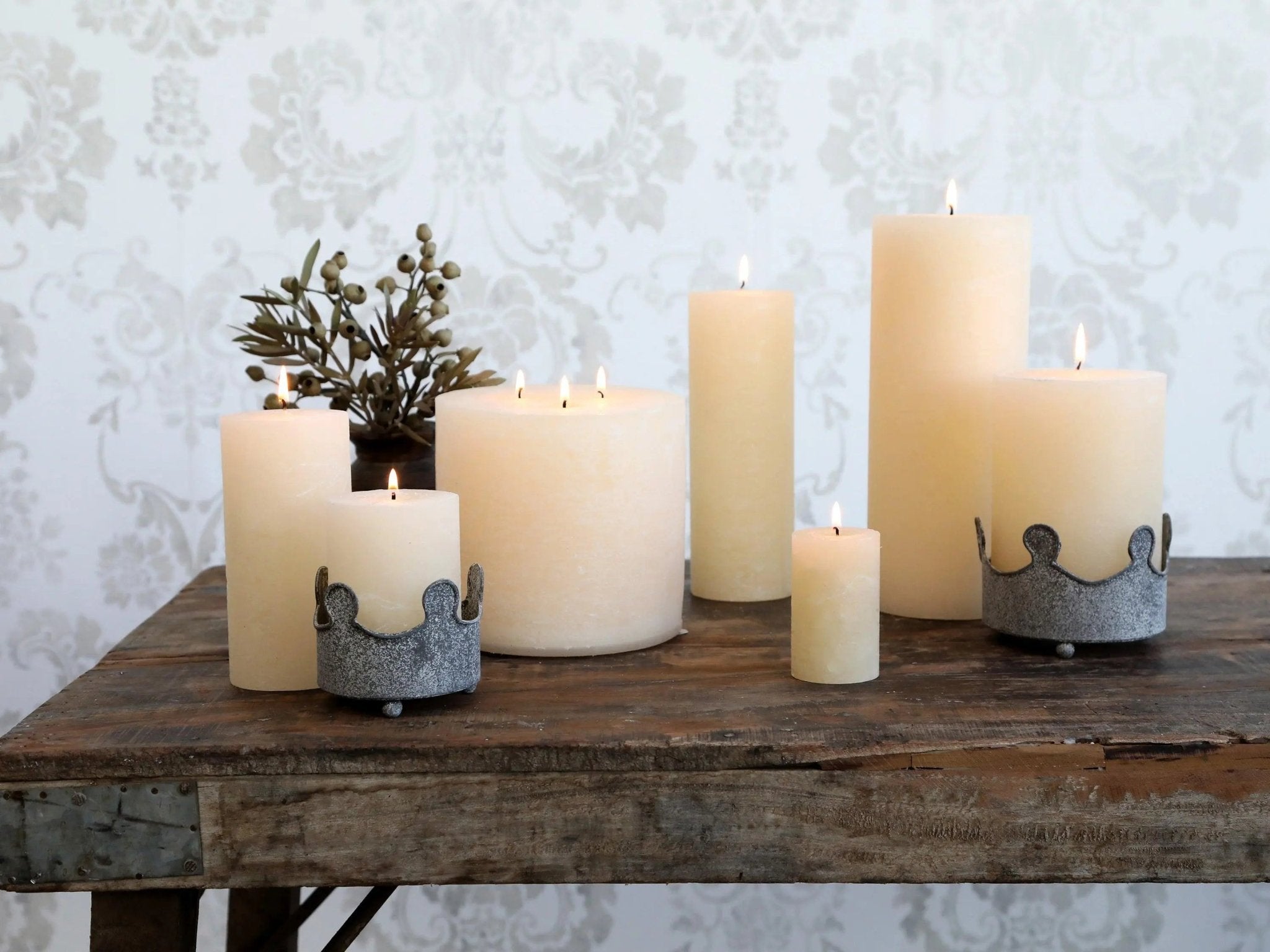 Rustic Pillar Candle - Cream - CandlesCandles - Lulu Loves Home