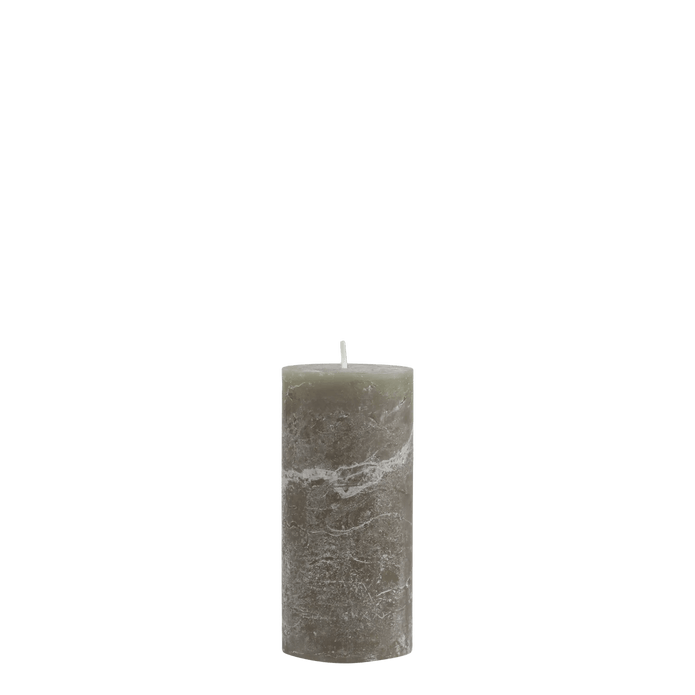 Rustic Pillar Candle - Olive Green - CandlesCandles - Lulu Loves Home