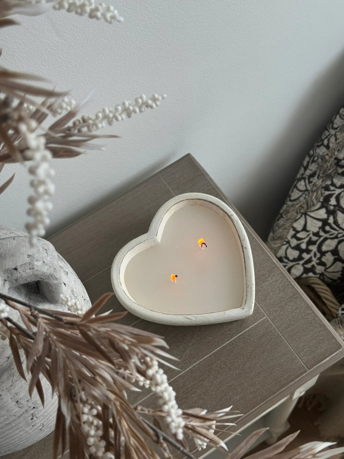 Rustic Stone Heart Candle - CandlesCandles - Lulu Loves Home
