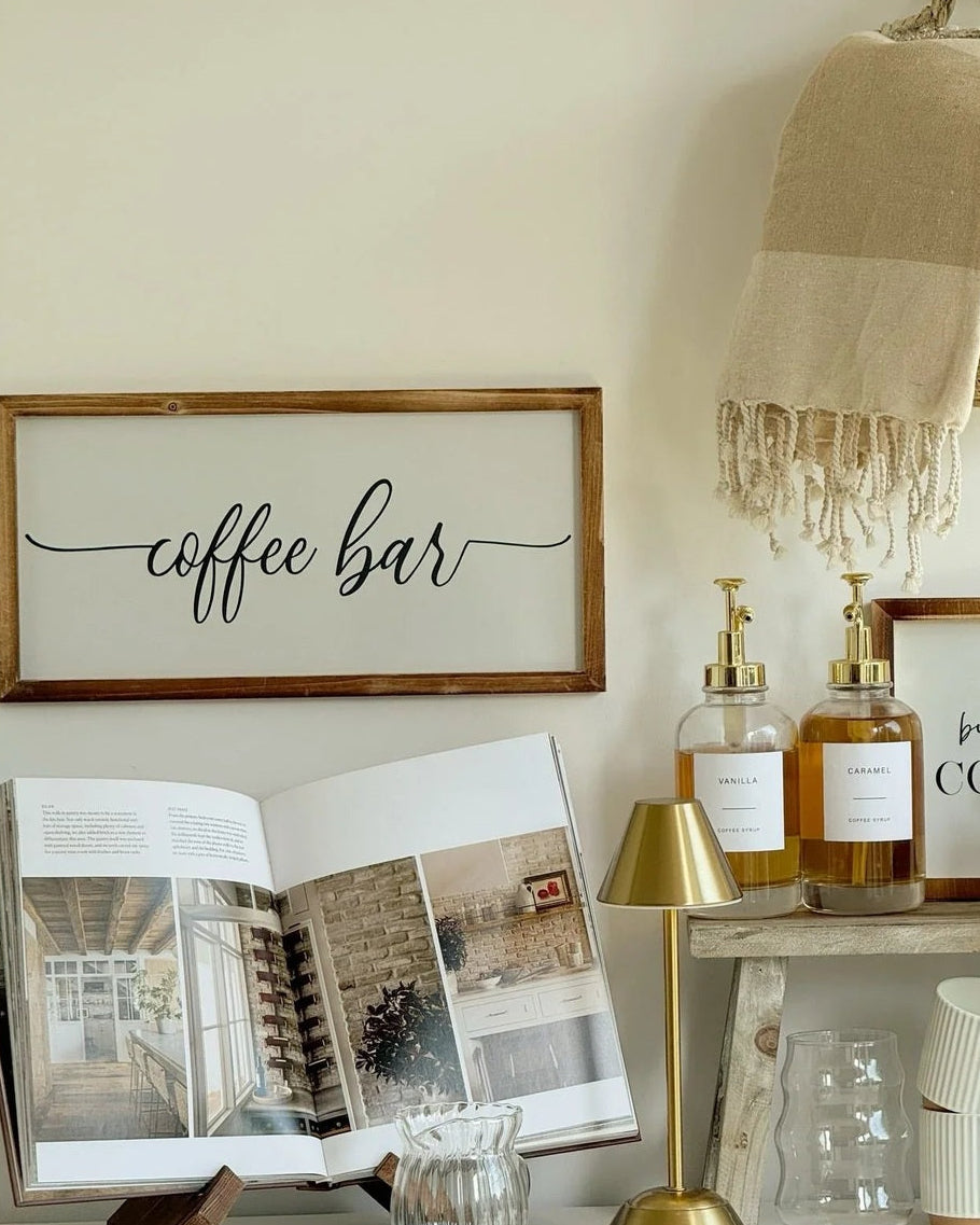 Rustic Wooden Coffee Bar Sign – Kitchen Wall Decor - Kitchen & DiningKitchen & Dining - Lulu Loves Home
