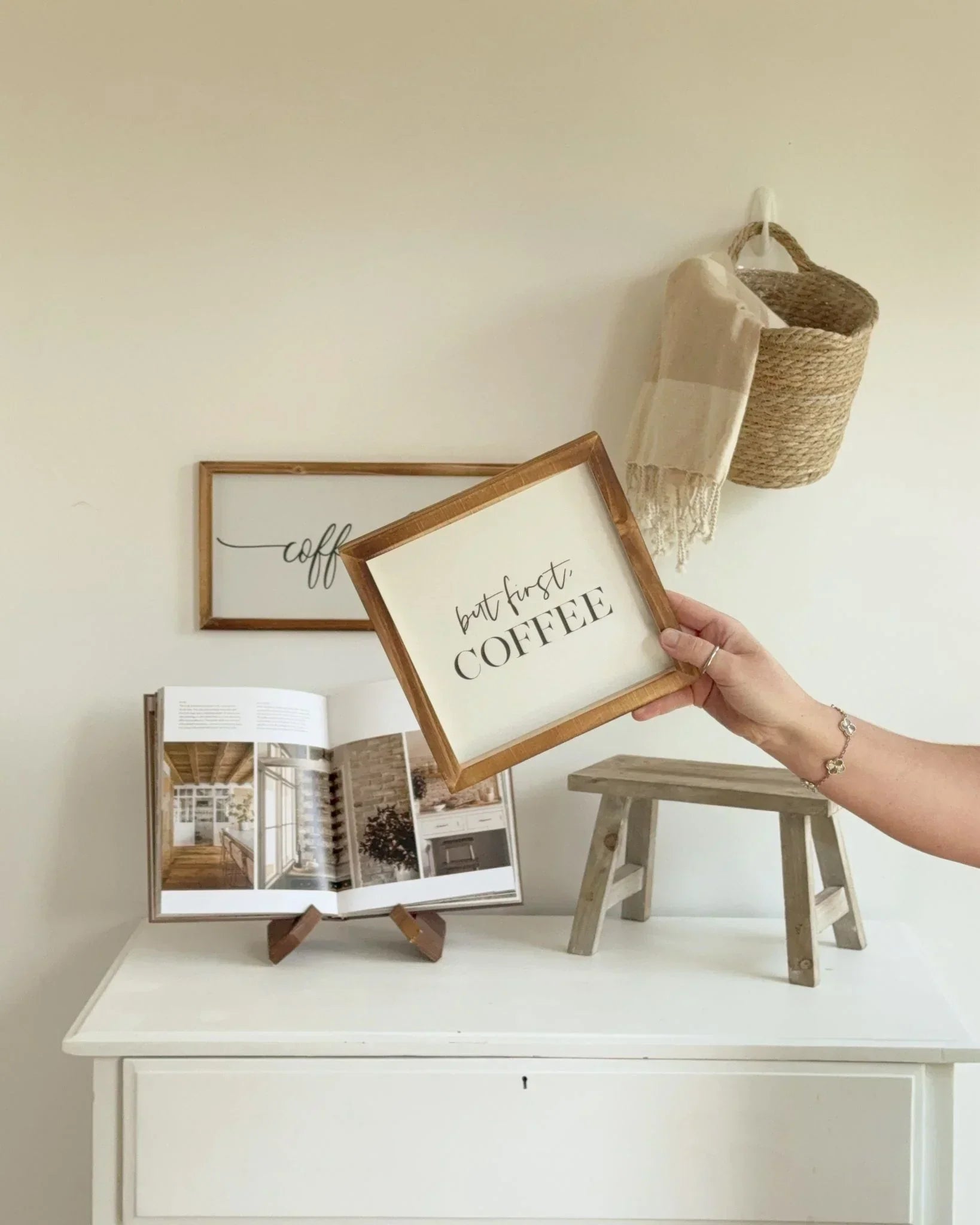 Rustic Wooden Coffee Sign – But First Coffee Wall Decor - Kitchen & DiningKitchen & Dining - Lulu Loves Home