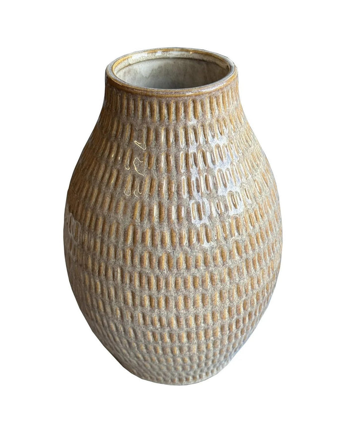 Sabbia Textured Beige Vase - Medium - VasesVases - Lulu Loves Home