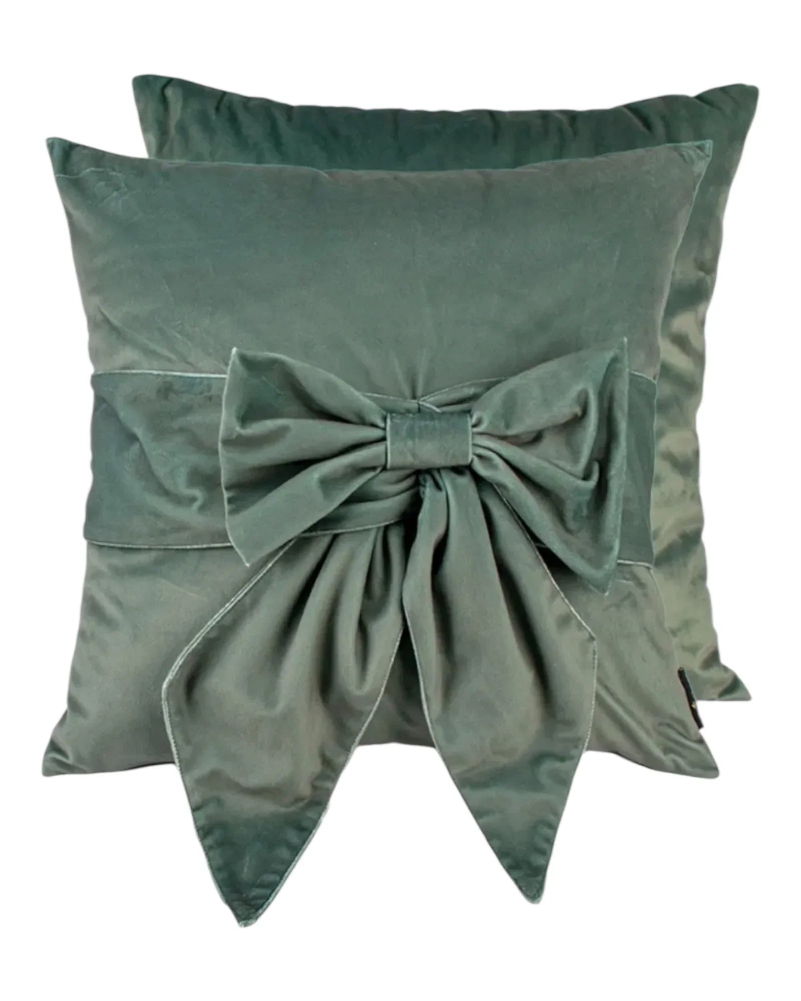 Sage Green Bow Velvet Cushion Cover - Soft FurnishingsSoft Furnishings - Lulu Loves Home