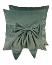 Sage Green Bow Velvet Cushion Cover - Soft FurnishingsSoft Furnishings - Lulu Loves Home