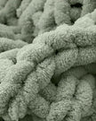 Sage Green Chunky Chenille Knit Throw – Double Size Blanket - Soft FurnishingsSoft Furnishings - Lulu Loves Home