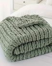 Sage Green Chunky Chenille Knit Throw – Double Size Blanket - Soft FurnishingsSoft Furnishings - Lulu Loves Home